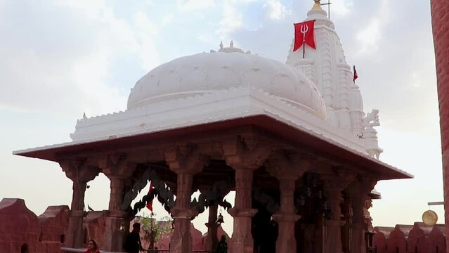 anceint temple with  bright sky at evening