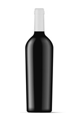 wine bottle mock up isolated on white