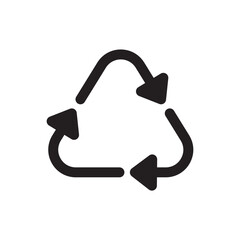 Recycle icon. Recycling icon. Environmental treatment flat sign design. Ecological recycling arrows symbol. Disposal pictogram. Outline symbol design. Linear UX UI icon