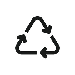 Recycle icon. Recycling icon. Environmental treatment flat sign design. Ecological recycling arrows symbol. Disposal pictogram. Outline symbol design. Linear UX UI icon