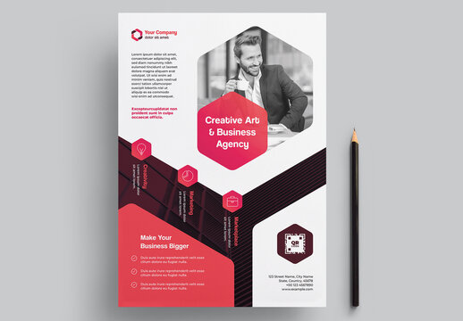 Flyer Layout with Pink Accents