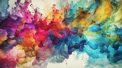 Beautiful Watercolor Background. Generative AI - obrazy, fototapety, plakaty