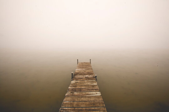 Foggy pier