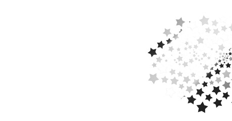 Silver stars falling from the sky. Abstract arc background. Glitter pattern for banner. - png transparent