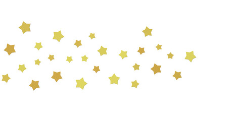 XMAS Banner with golden decoration. Festive border with falling glitter dust and stars.  (PNG transparent)