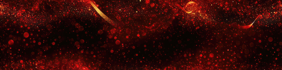 Beautiful Red Background With Shimmering. Panoramic Banner. Generative AI