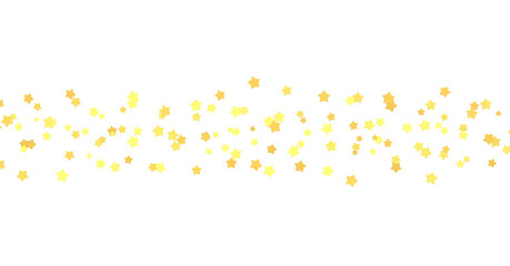 XMAS Stars - Banner with golden decoration. Festive border with falling glitter dust and stars.