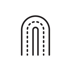 Road vector icon. Highway flat sign design. Asphalt road symbol pictogram. UX UI icon