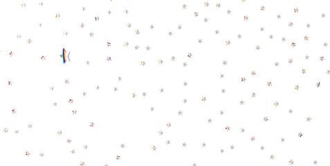Abstract pattern of random falling silver stars on transparent background. - png transparent