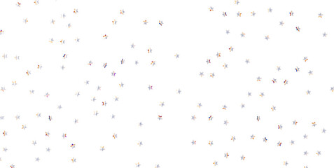Abstract pattern of random falling silver stars on transparent background. - png transparent