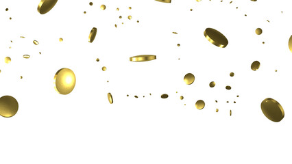 Glittering confetti on a transparent background. Holiday, birthday and Christmas decoration