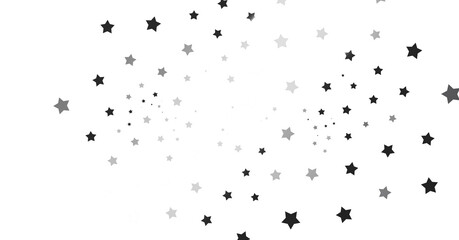 Silver star of confetti. Falling stars on a white background. Illustration of flying shiny stars. - png transparent