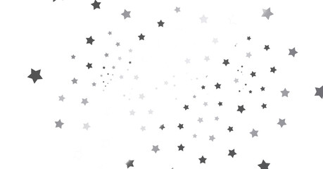 Silver star of confetti. Falling stars on a white background. Illustration of flying shiny stars. - png transparent