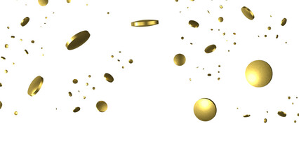 Glittering confetti on a transparent background. Holiday, birthday and Christmas decoration