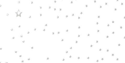 Obraz premium Seamless pattern with small silver stars on white background. - png transparent