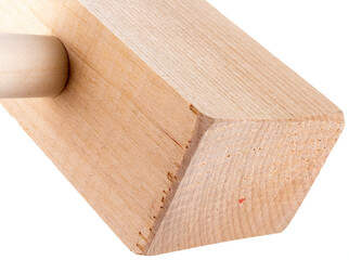 mallet wooden on a white background with a wooden handle