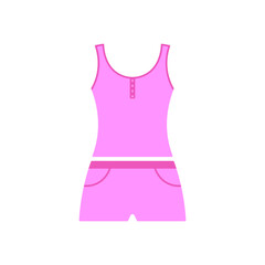 Pink tank top and short pants icon. Vector illustration.