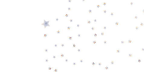 Holiday backdrop made of silver stars and sparkles on white wooden background. New Year concept. - png transparent