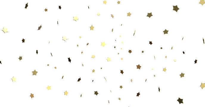 XMAS Stars - stars. Confetti celebration, Falling golden abstract decoration for party, birthday celebrate, (PNG transparent)