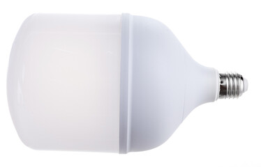 huge white light bulb isolated on white background
