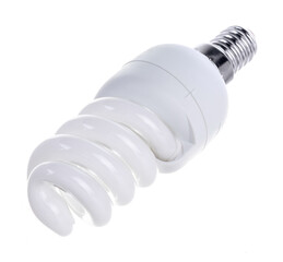 huge white light bulb isolated on white background