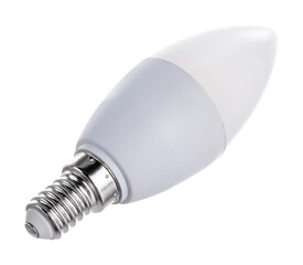 huge white light bulb isolated on white background