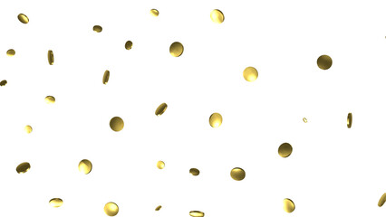 Glittering confetti on a transparent background. Holiday, birthday and Christmas decoration