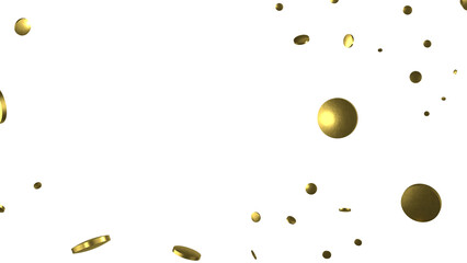 Glittering golden confetti png. Glittering golden confetti falls from above on transparent background. Celebrate festivals.