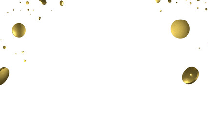 Glittering confetti on a transparent background. Holiday, birthday and Christmas decoration