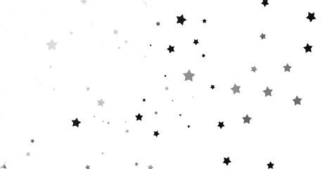 Silver star of confetti. Falling stars on a white - png transparent