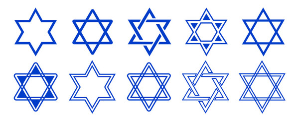 Star of David symbol. Jewish Israeli religious symbol. Judaism sign. Vector illustration Star of the Jewish star on a white background vector icon set eps10