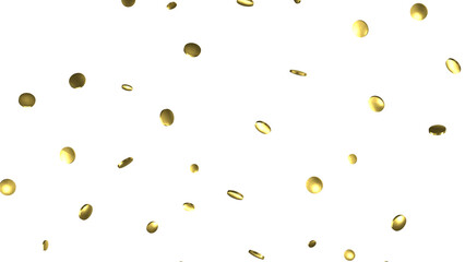 Glittering confetti on a transparent background. Holiday, birthday and Christmas decoration