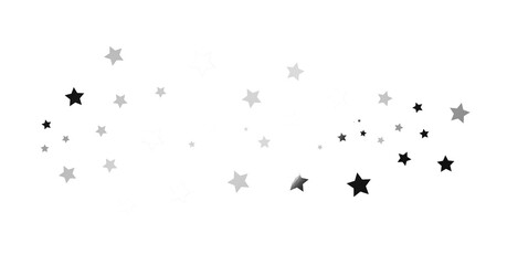 Obraz premium Silver star of confetti. Falling stars on a white background. Illustration of flying shiny stars. - png transparent
