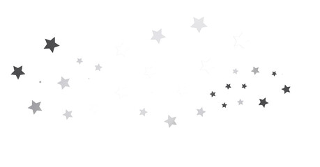 Silver star of confetti. Falling stars on a white background. Illustration of flying shiny stars. - png transparent