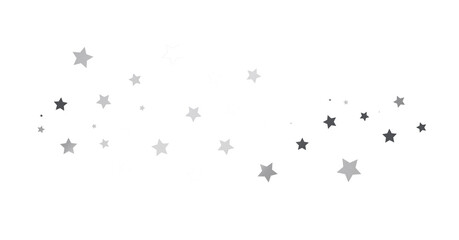 Silver star of confetti. Falling stars on a white background. Illustration of flying shiny stars. - png transparent