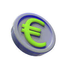 3d illustration euro coin icon money 3d render