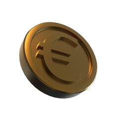 3d illustration euro coin icon money 3d render