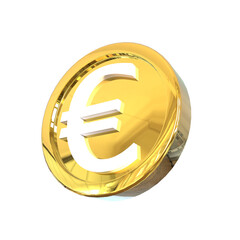 3d illustration euro coin icon money 3d render