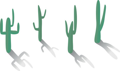 Obraz premium Cactus collection hand drawing vector illustration. Set of cacti