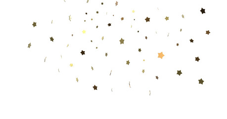 Stars - Holiday golden decoration, glitter frame isolated -
