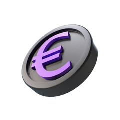 3d illustration euro coin icon money 3d render