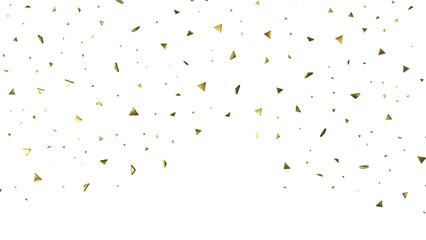 Golden serpentine confetti on transparent background. luxury isolated