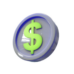 3d illustration USA dollar coin icon money 3d render