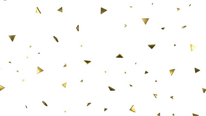Gold confetti background, isolated on transparent background