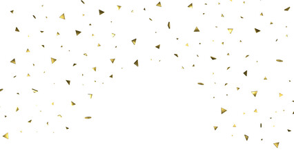 Golden serpentine confetti on transparent background. luxury isolated