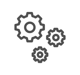 Gear related icon outline and linear vector.
