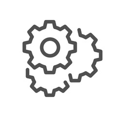 Gear related icon outline and linear vector.
