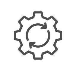 Gear related icon outline and linear vector.

