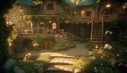 a garden with lots of greens and green stuff Generative Ai