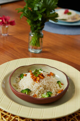 rice and salad